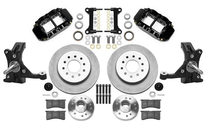 88-99 CHEVY C1500 FRONT DISC BRAKE KIT & WILWOOD DROP SPINDLES,12" ROTORS,BLACK