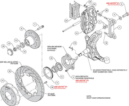 88-99 CHEVY C1500 FRONT DISC BRAKE KIT & WILWOOD DROP SPINDLES,12" ROTORS,BLACK