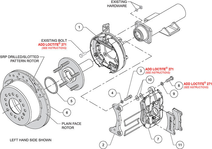 S10 7-5/8 KIT,REAR,DISC/DRUM,INTEGRAL,FDPLP,11",R