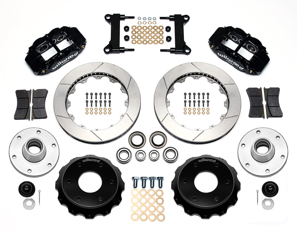 63-87 CHEVY C10 FRONT DISC BRAKE KIT FOR RIDETECH,CPP SPINDLES,6-LUG,14",BLACK