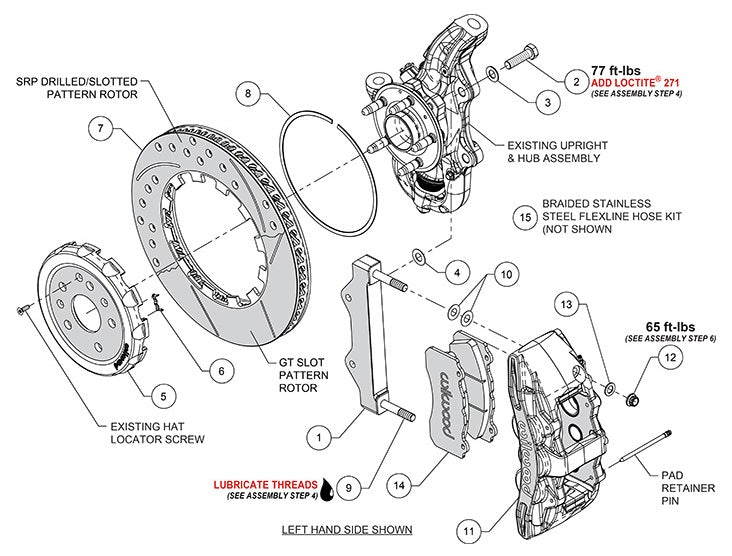 20-23 CORVETTE C8,FRONT,SX6R,15" ROTORS,RED CALIPERS