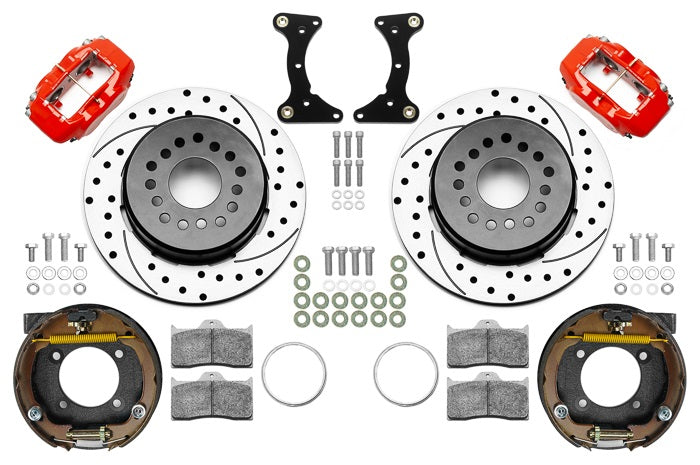 GM G-BODY BRAKE KIT,2.62",REAR PB,DYNALITE CALIPERS,12" DRILLED ROTORS,RED