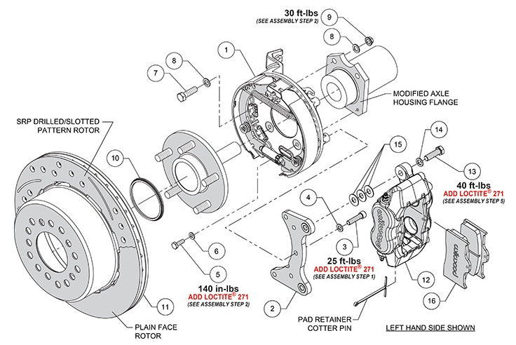 GM G-BODY BRAKE KIT,2.62",REAR PB,DYNALITE CALIPERS,12" DRILLED ROTORS,BLACK