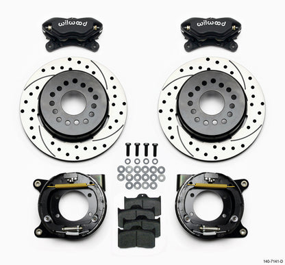 64-74 GM DISC BRAKE KIT,FRONT 13" & REAR 12" DRILLED ROTORS WITH LINES,BLACK CAL