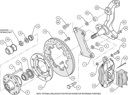 67-69 GM F-BODY FRONT DISC BRAKE KIT & STOCK SPINDLES & ARMS,12" ROTORS,RED