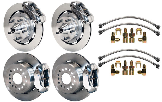 64-74 GM DISC BRAKE KIT,FRONT & REAR WITH LINES,12.19" ROTORS,POLISHED CALIPERS
