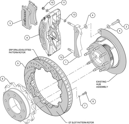 99-11 GM 2500/3500 TRUCK/SUV W/4.63" CENTER,REAR,TC6R RED CALIPERS,16" ROTORS