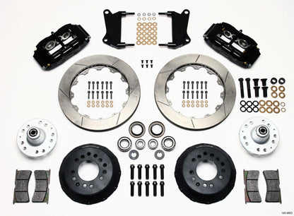 64-74 GM FRONT DISC BRAKE KIT,13" 2-PC. ROTORS,6 PISTON SUPERLITE BLACK CALIPERS