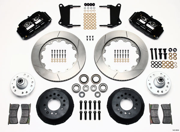 67-69 GM F-BODY FRONT DISC BRAKE KIT & 2" DROP SPINDLES & ARMS,14" ROTORS,BLACK