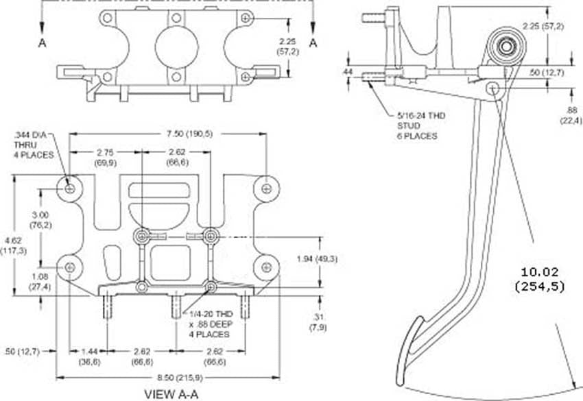 DUAL REVERSE MOUNT SWING PEDAL,SHORT