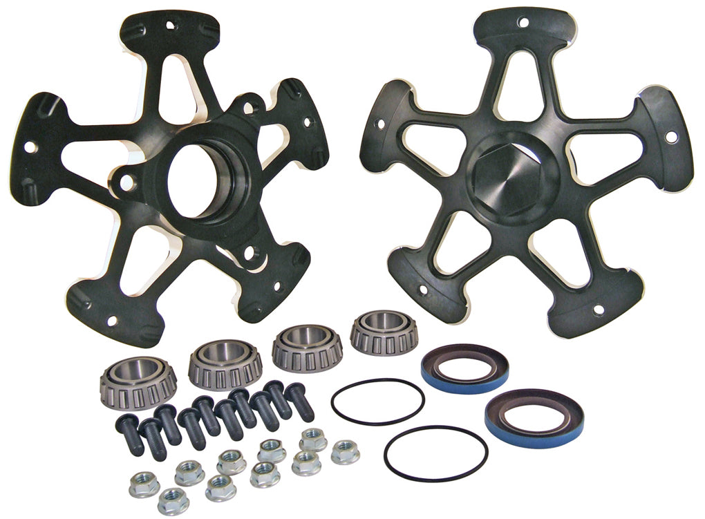 HUB KIT,FRONT,PAIR,MIDGET & SPRINT,BLACK