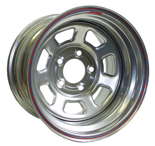 STEEL WHEEL,SILVER,SPORTSMAN SERIES,15X8,5X4.5,4" BACKSPACING